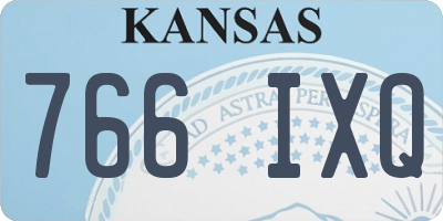 KS license plate 766IXQ