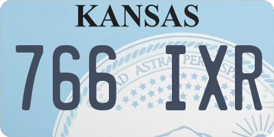 KS license plate 766IXR