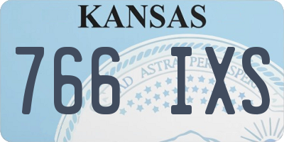 KS license plate 766IXS