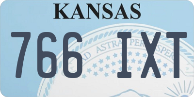 KS license plate 766IXT