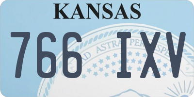 KS license plate 766IXV