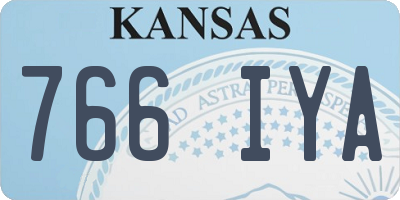 KS license plate 766IYA
