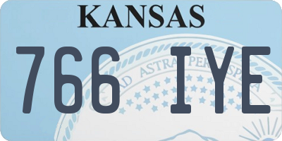 KS license plate 766IYE