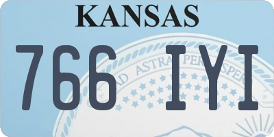 KS license plate 766IYI