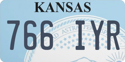 KS license plate 766IYR