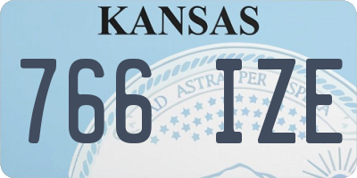 KS license plate 766IZE