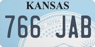 KS license plate 766JAB