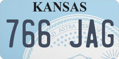 KS license plate 766JAG