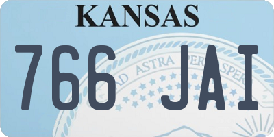 KS license plate 766JAI