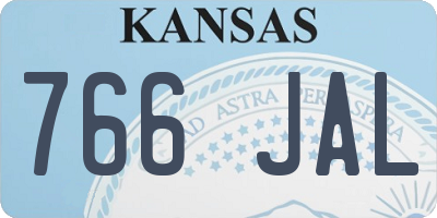 KS license plate 766JAL