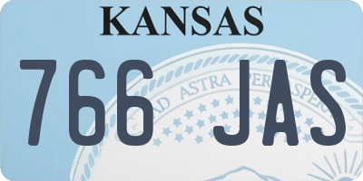 KS license plate 766JAS