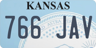 KS license plate 766JAV