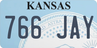 KS license plate 766JAY