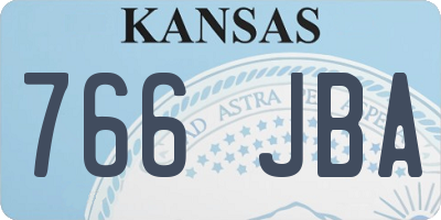 KS license plate 766JBA