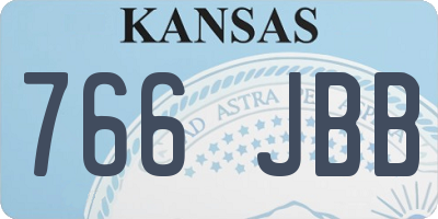 KS license plate 766JBB