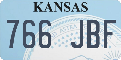 KS license plate 766JBF