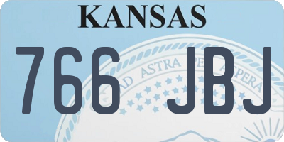 KS license plate 766JBJ