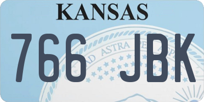 KS license plate 766JBK