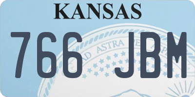 KS license plate 766JBM