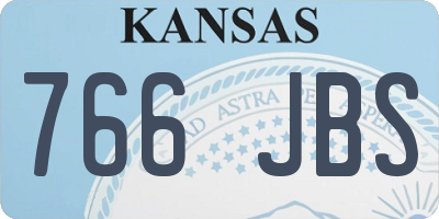 KS license plate 766JBS