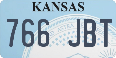 KS license plate 766JBT