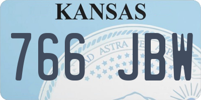 KS license plate 766JBW