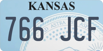 KS license plate 766JCF