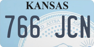 KS license plate 766JCN