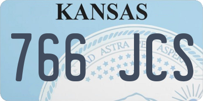 KS license plate 766JCS