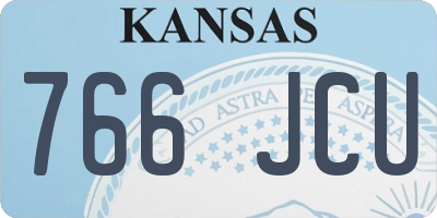 KS license plate 766JCU