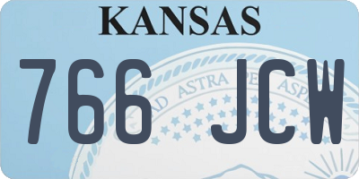 KS license plate 766JCW