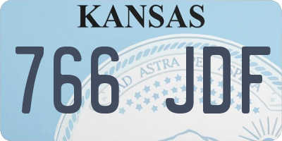 KS license plate 766JDF
