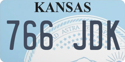 KS license plate 766JDK