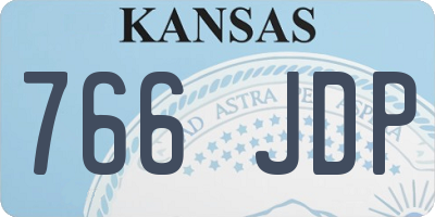 KS license plate 766JDP