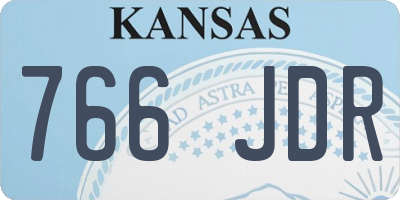 KS license plate 766JDR