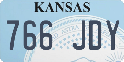 KS license plate 766JDY