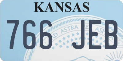 KS license plate 766JEB