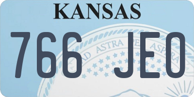 KS license plate 766JEO