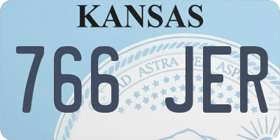 KS license plate 766JER