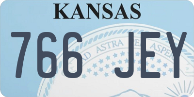 KS license plate 766JEY