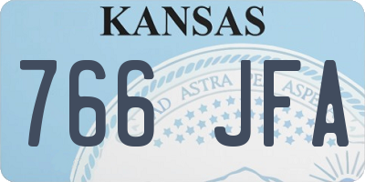 KS license plate 766JFA