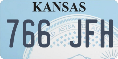 KS license plate 766JFH