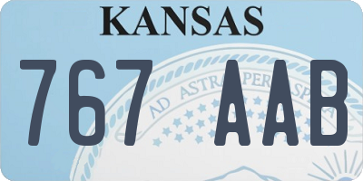 KS license plate 767AAB