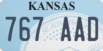 KS license plate 767AAD