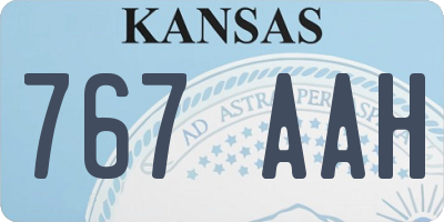 KS license plate 767AAH