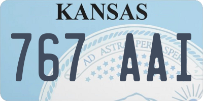 KS license plate 767AAI