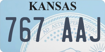 KS license plate 767AAJ