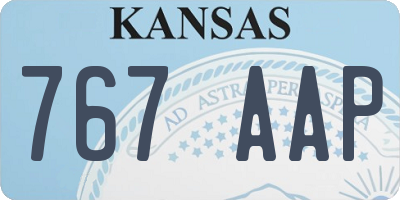 KS license plate 767AAP