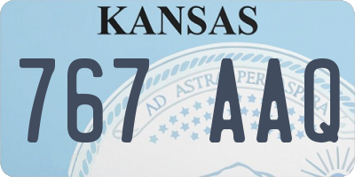 KS license plate 767AAQ