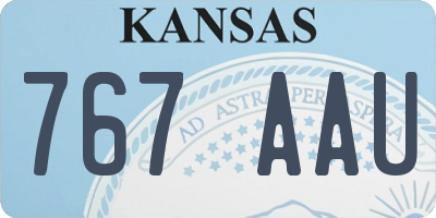 KS license plate 767AAU